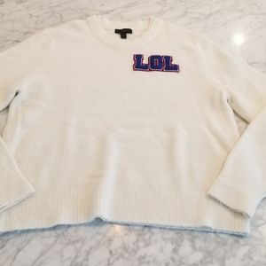 J. Crew fuzzy sweater with LOL